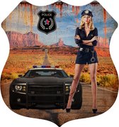 Signs-USA Shield Police - Politie - Wandbord - 56 x 60 cm