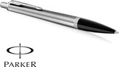 Parker Pen - Stylo Bille - Zilver Metallic Zwart - Urban Metro - Blauwe inkt - Navulbaar - Est 1888 - Schoencadeautjes