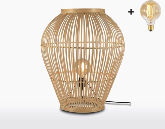 Vloerlamp - TUVALU - Bamboe - Large (60x70cm) - Met LED-lamp