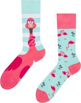 Good Mood Sokken - Verstrikte Flamingo - Unisex Maat 43-46
