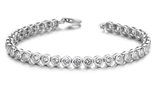 Silver Rose -SWBR09W-16.5 - SWAROVSKI Tennisarmband gezet met Swarovski Zirkonia-925 Zilver gerodineerd-16.5CM