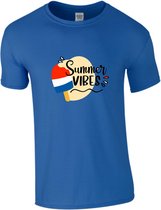 Summer Vibes Zomers Zomer Heren T-shirt Maat L - Blauw