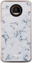 Motorola Moto Z Force Hoesje Transparant TPU Case - Classic Marble #ffffff