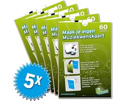 5x Muziekwenskaarten 60 seconden - zelf opneembaar - wenskaart met geluid - muziekwenskaart.nl