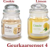 AR Home Geurkaarsen set van 2 stuks - Cookie & Lemon - geurkaarsen geschenkset - Voordeelverpakking - geurkaars in glas - kado vrouwen