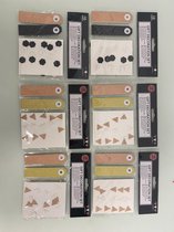 Decoratieset 2-delig met glitter en cadeaukaartjes - set van 12 verpakkingen (diverse kleuren)