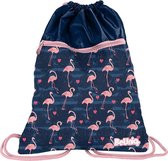 BeUniq Gymbag Flamingo - 46 x 37 cm - Blauw