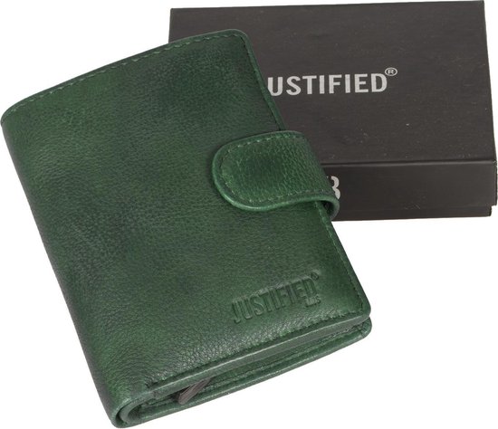 Justified Kailash Leder creditcard holder Green + coin pocket + box
