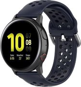 Siliconen Smartwatch bandje - Geschikt voor  Samsung Galaxy Watch Active siliconen bandje met gaatjes - donkerblauw - Horlogeband / Polsband / Armband