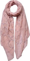 Melady Sjaal Dames Print 70*180 cm Roze Synthetisch Shawl Dames Sjaal