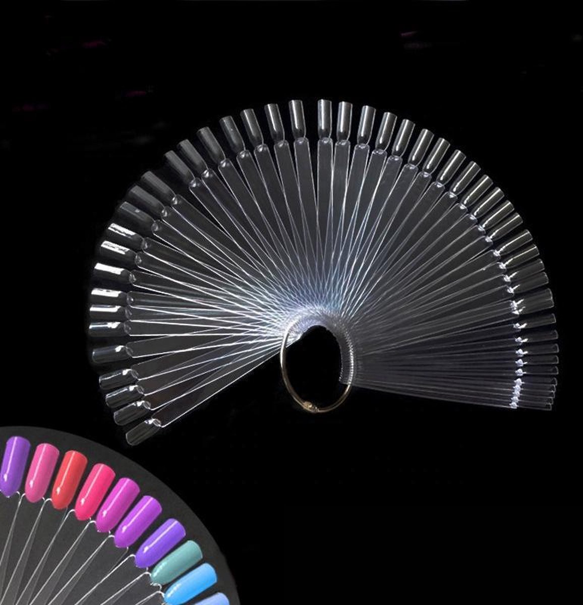 Goedkoopste Plastic Nagelwaaier Set 2x 50 Plastic Tips - Plastic Nagel Kleurwaaier Voor Manicure Salon