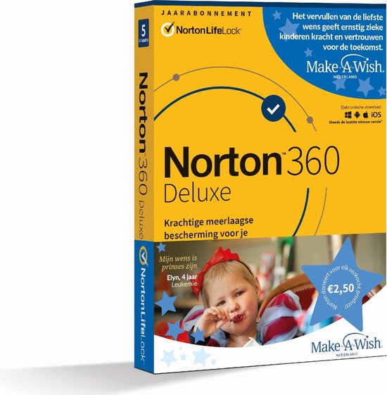 Norton 360 Deluxe 2020 - 5 Apparaten - 1 Jaar - 50GB - Nederlands - Windows/MAC/Android/iOS Download