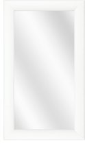 Spiegel met Ronde Houten Lijst - Wit - 50x150 cm