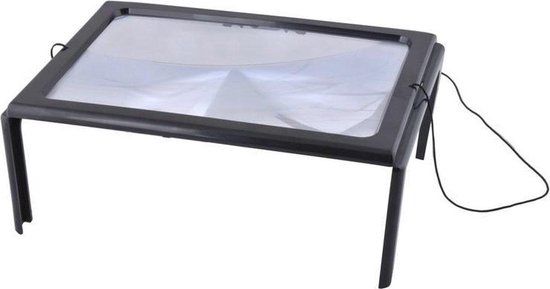 LOUZIR Vergrootglas lezen 3x | LED verlichting | x3 op standaard | tafel licht vergrootglas | leesloep