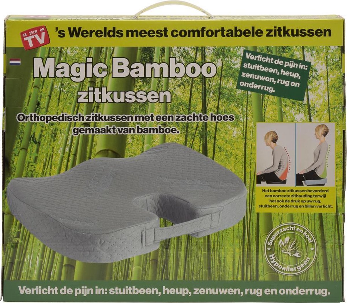 Snor klok moe Miracle Bamboo Orthopedisch Kussen | Magic Bamboo Zitkussen | bol.com