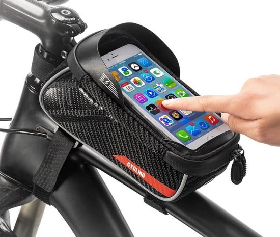 Sacoche de cadre de vélo avec fenêtre tactile pour smartphone