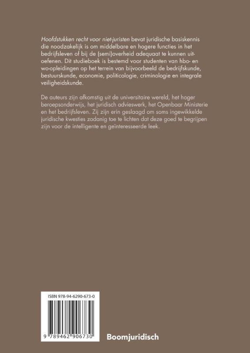 Boom Juridische studieboeken - Hoofdstukken recht voor niet-juristen |... |  bol.com