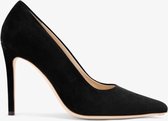 FERAGGIO Dames Zwart Suede Pump - Dames Hakken Schoenen - Comfortabele Hakken Memory Foam - Deep Black - 10 cm hak -  maat 35.5