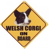 Autobordje Welsh Corgi zwart/wit