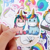 50 stuks Unicorn Vinyl Stickers - Eenhoorn - Voor op de fiets, beker, laptop, schoolspullen, kamer, etc - School - Kinderen - Stickers - Plakken - Stikker - Paard - Meisjes - Bunde