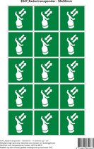 Pictogram sticker E047 Radartransponder - 50x50mm 15 stickers op 1 vel