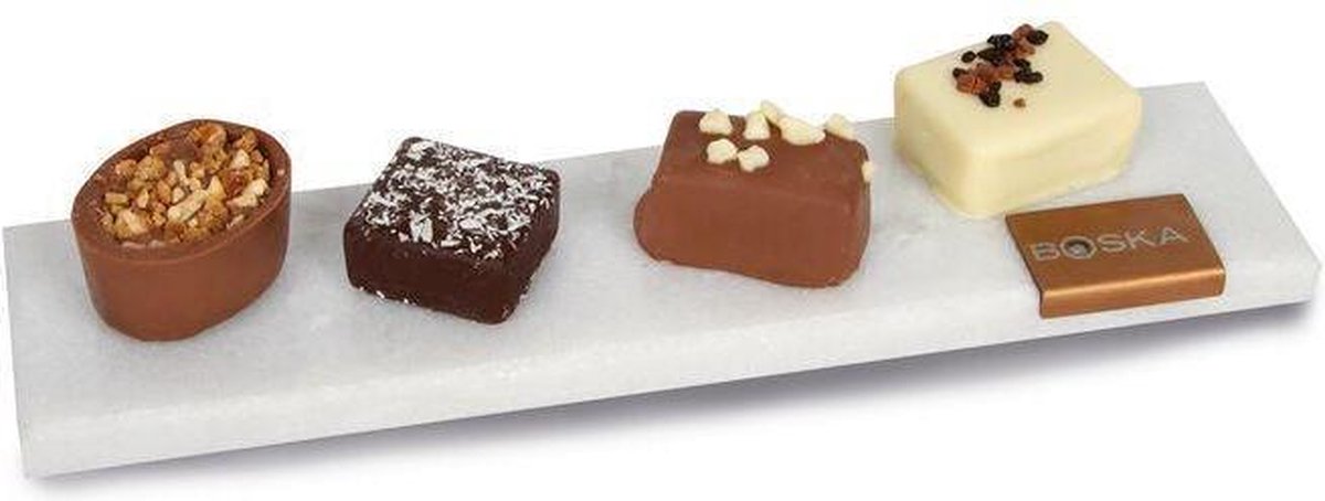 Boska Choco Bonbon DIY Serveer Set - Maak Je Eigen Bonbons - Incl. Marmeren Serveerplank - Wit