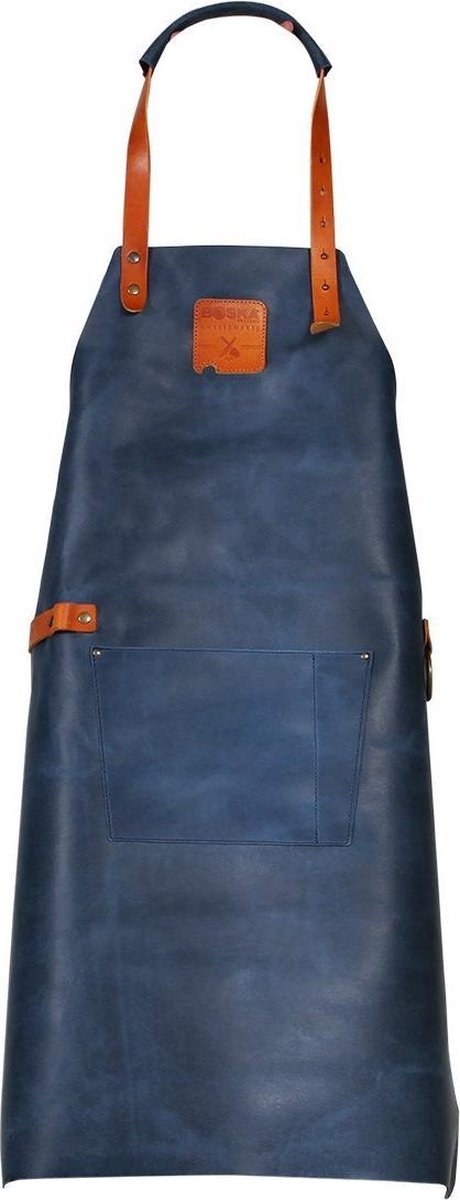 Boska Mr. Smith Leren Schort Pocket - Voorvak - Verstelbare Band - Grijs - 85,5x64 cm