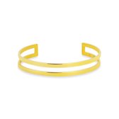 Twice As Nice Armband in goudkleurig edelstaal, open bangle   6,5 cm