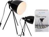 Retro tafellamp/bureaulamp zwart metaal - Schemerlamp 42 cm - E27 - Schemerlampen/bureaulampen