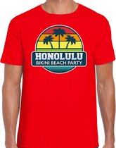 Honolulu zomer t-shirt / shirt Honolulu bikini beach party voor heren - rood - Honolulu beach party outfit / vakantie kleding /  strandfeest shirt 2XL