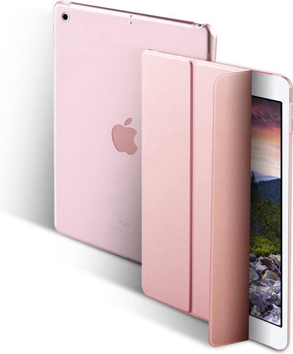 YONO Hoes geschikt voor iPad 2017 / 2018 - Air 1 / 2 - 9.7 Inch - Flip Case - Tri Fold Tablet Hoesje – Rose Gold