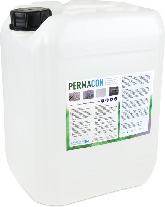 Permacon 10 liter - Beton impregneren - Maakt beton en steen gegarandeerd 100% waterdicht - Impregneermiddel steen - betonvloer impregneren - beton waterdicht maken