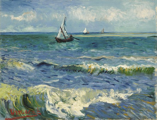 Vincent van Gogh, Paysage marin aux Saintes-Maries-De-La- Mer, 1888 sur  toile 70 X 105 CM | bol