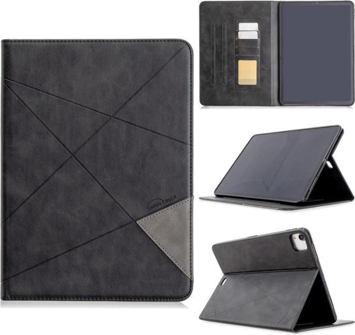 Luxe Leren Bookcase geschikt voor Apple iPad Pro 11 2020 | Hoge kwaliteit leer | Kaarthouder | Zwart