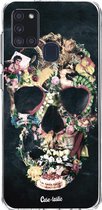 Casetastic Samsung Galaxy A21s (2020) Hoesje - Softcover Hoesje met Design - Vintage Skull Print