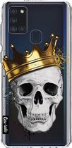 Casetastic Samsung Galaxy A21s (2020) Hoesje - Softcover Hoesje met Design - Royal Skull Print