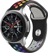 Zwart Siliconen Bandje voor 22mm Smartwatches van Samsung, LG, Asus, Pebble, Huawei, Cookoo, Vostok en Vector – Maat: zie maatfoto – 22 mm rubber smartwatch strap