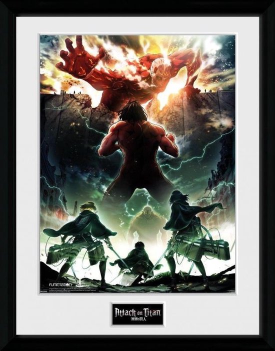 Foto: Gb eye poster in lijst attack on titan key art 30 x 40 cm