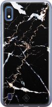 Samsung A10 hoesje siliconen - Marmer zwart | Samsung Galaxy A10 case | zwart | TPU backcover transparant