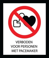 Bord ISO7010 Verboden voor personen met pacemaker 20 x 24 cm