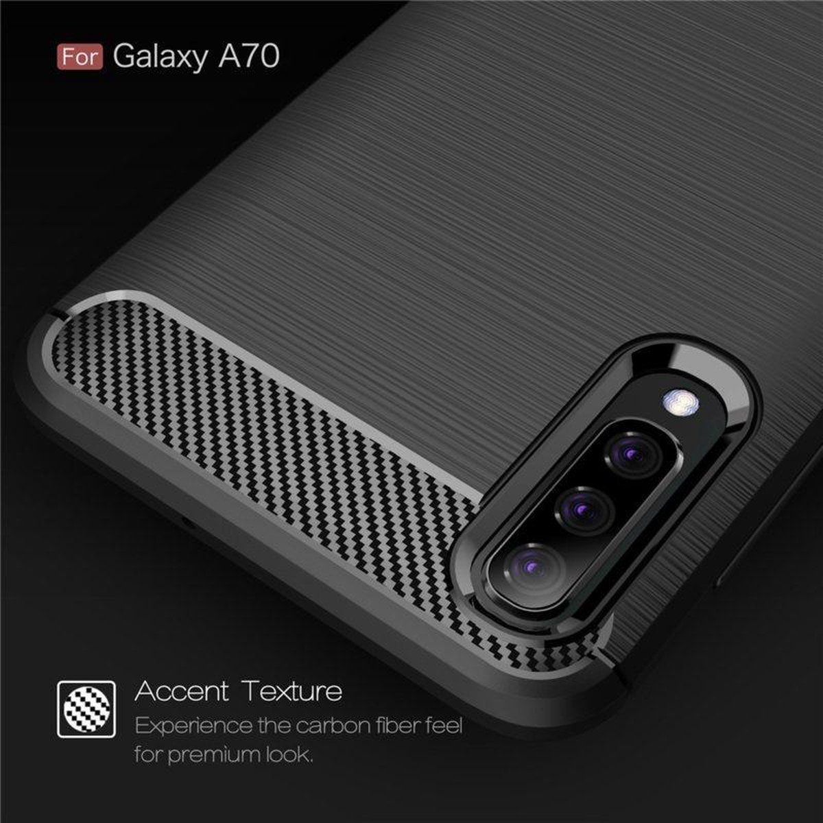 TPU Flex Bescherm-Hoes voor Galaxy A70 - A70S. Zwart