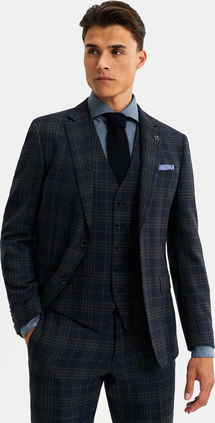 WE Fashion Heren slim fit geruite blazer, Vance - Maat M (48) | bol.com