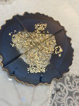 luxe epoxy onderzetters set 4stuks uniek hangemaakt blauw & goud