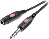 SpeaKa Professional SP-1300220 Jackplug Audio Verlengkabel [1x Jackplug male 6.3 mm - 1x Jackplug female 6.3 mm] 10.00 m Zwart