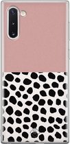 Samsung Note 10 hoesje siliconen - Stippen roze | Samsung Galaxy Note 10 case | Roze | TPU backcover transparant