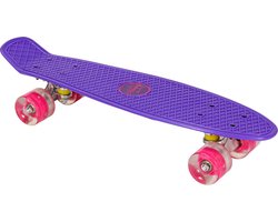 foto van AMIGO skateboard - Met ledverlichting en ABEC 7 lagers - Paars/Roze
