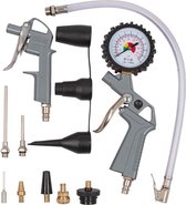 Powerplus POWAIR0023 Pneumatische blaaspistool set - 13 delig - Max. druk: 8bar - Incl. luchtpistool, bandenvulpistool met manometer en 11 accessoires