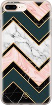 iPhone 8 Plus/7 Plus hoesje siliconen - Marmer triangles | Apple iPhone 8 Plus case | TPU backcover transparant