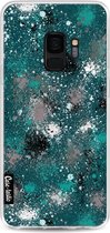 Casetastic Samsung Galaxy S9 Hoesje - Softcover Hoesje met Design - Paint Splatter Dark Green Print