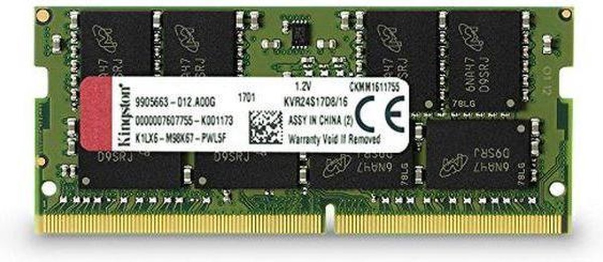 Kingston KVR24S17D8/16 16GB DDR4 2枚　32GB Kingston KVR24S17D8/16 - 16GB DDR4 SODIMM 2400MHz voor laptop en